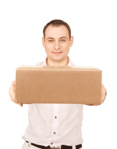 businessman with parcel